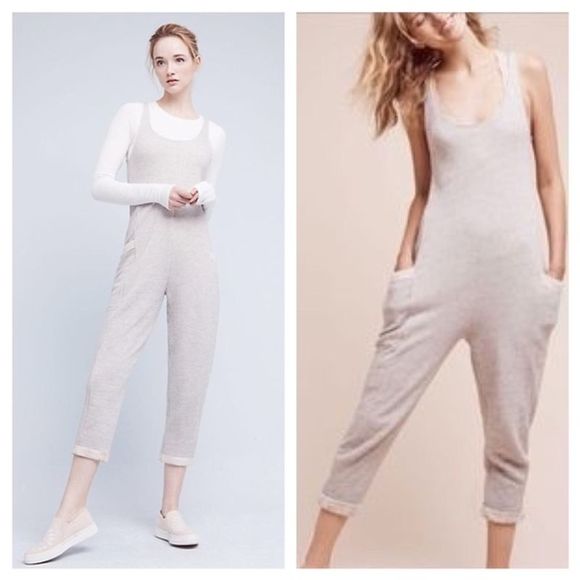 Only Hearts Pants - Anthropologie Only Hearts gray terry jumpsuit | M